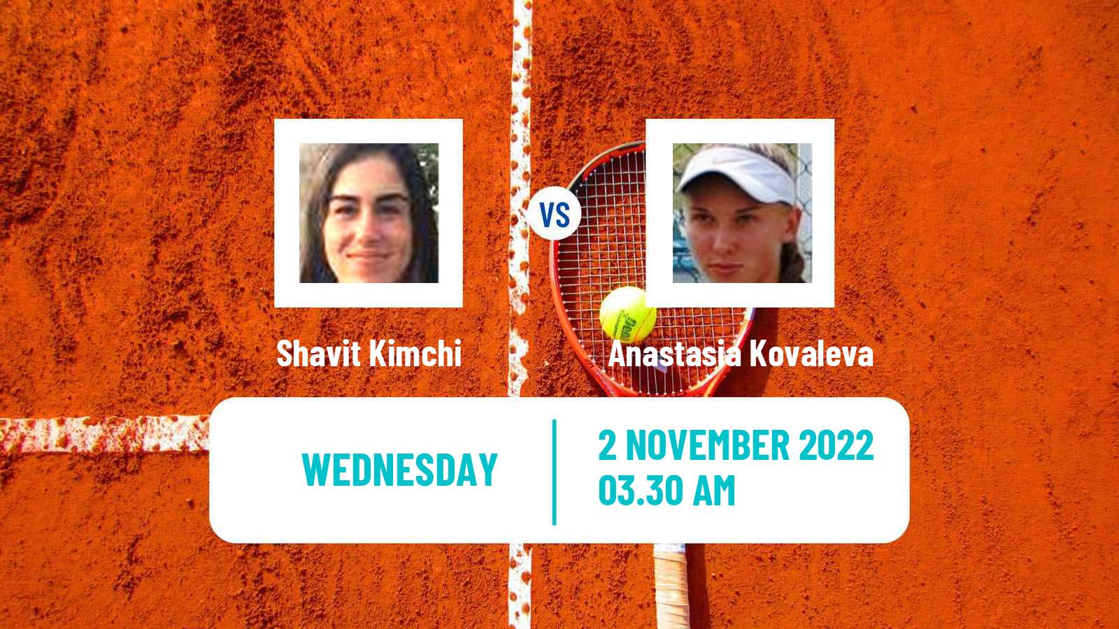 Tennis ITF Tournaments Shavit Kimchi - Anastasia Kovaleva
