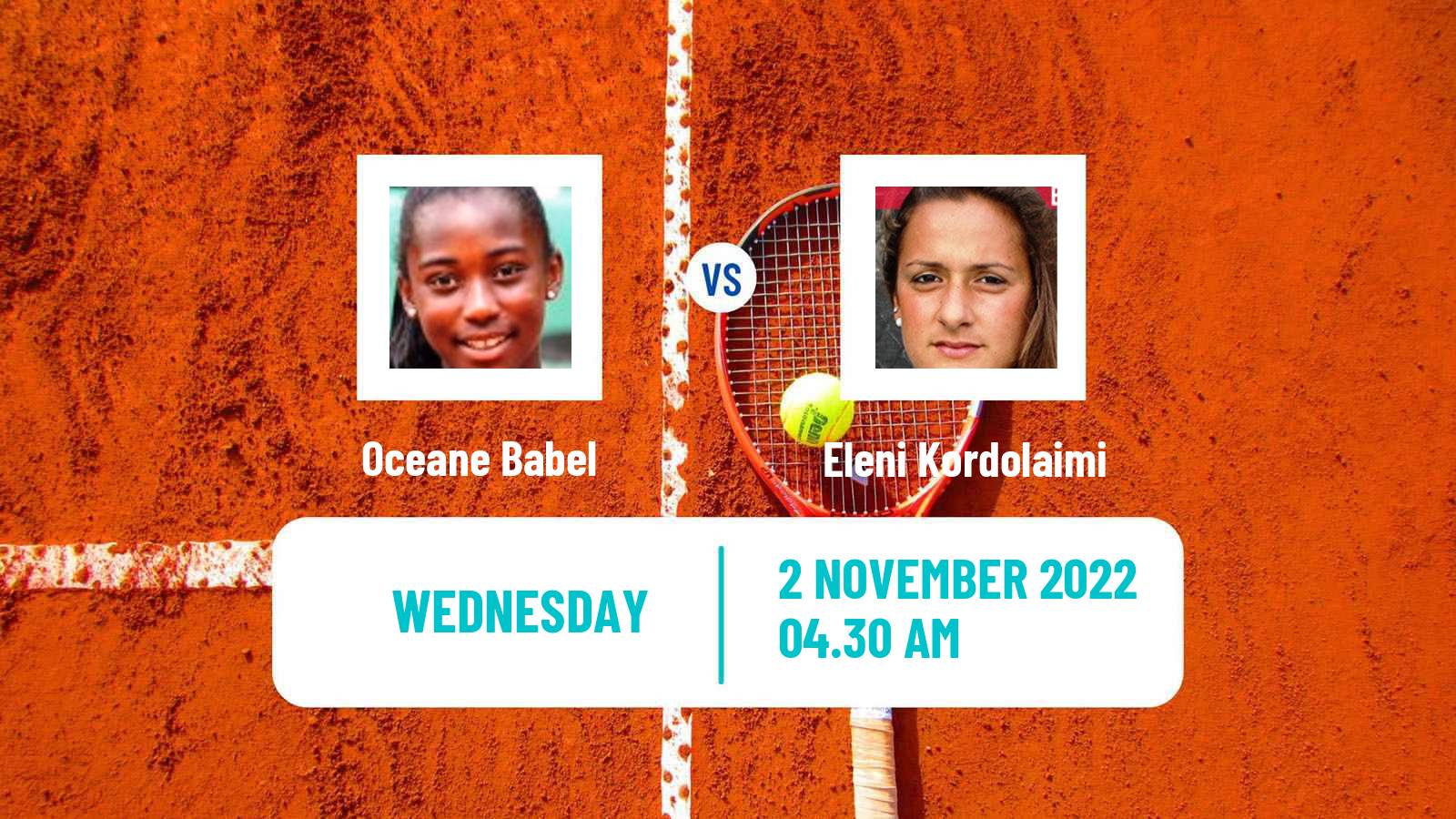 Tennis ITF Tournaments Oceane Babel - Eleni Kordolaimi