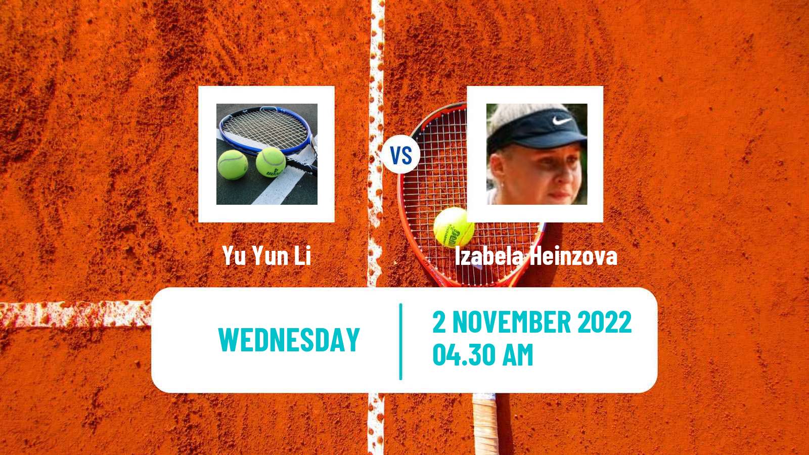 Tennis ITF Tournaments Yu Yun Li - Izabela Heinzova