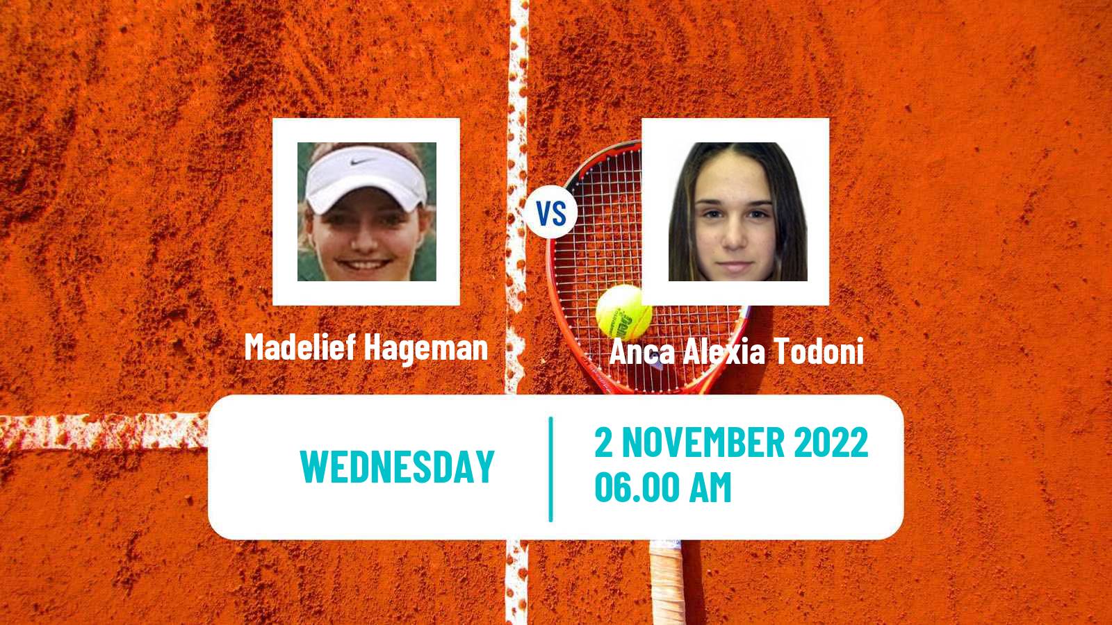 Tennis ITF Tournaments Madelief Hageman - Anca Alexia Todoni