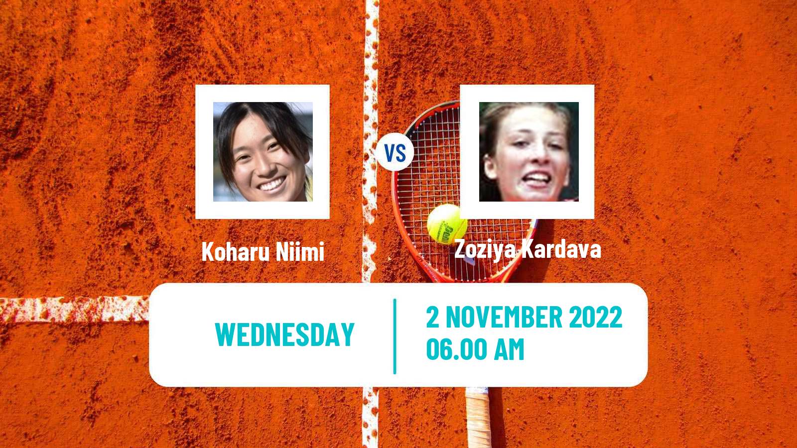 Tennis ITF Tournaments Koharu Niimi - Zoziya Kardava