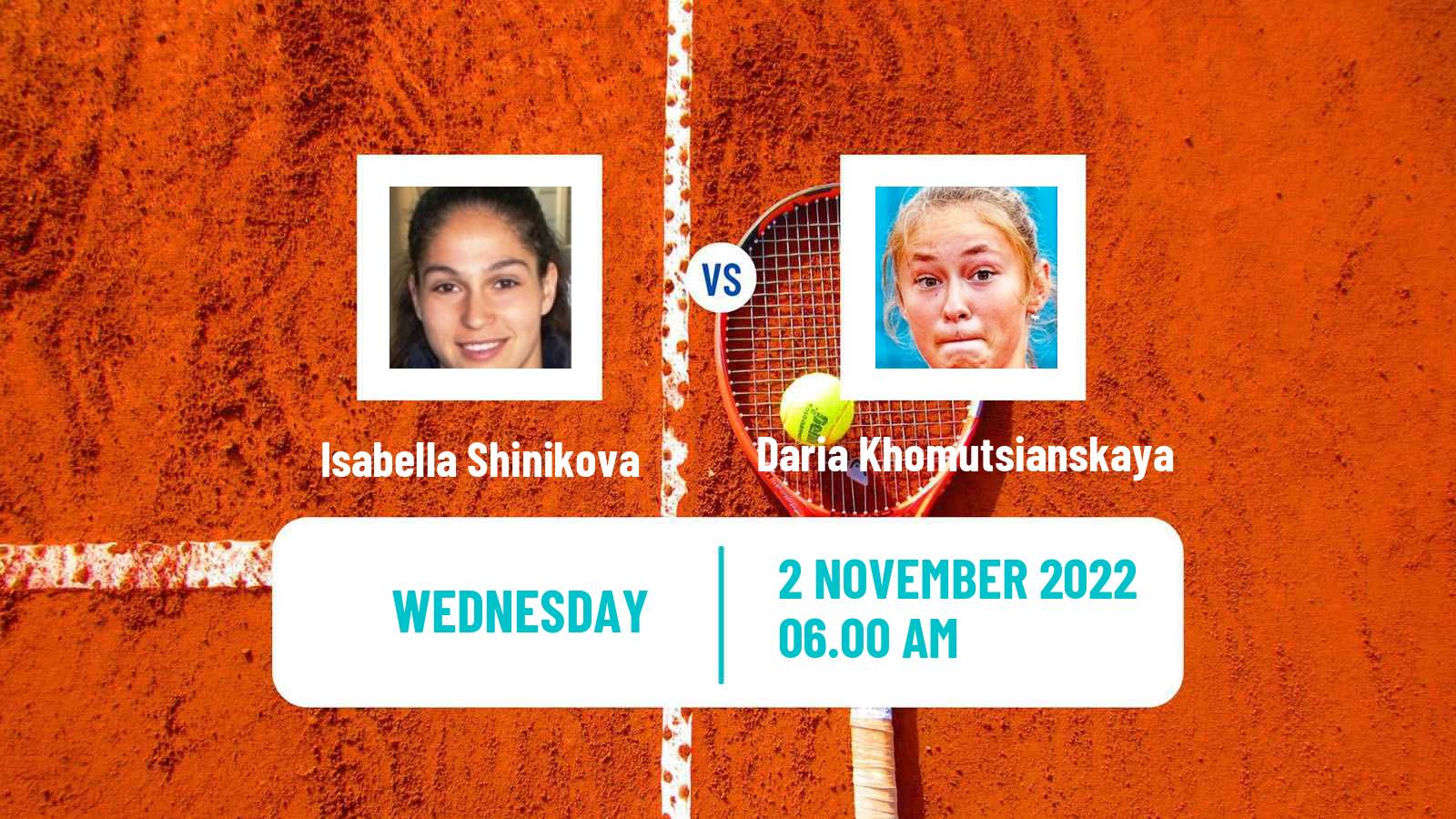 Tennis ITF Tournaments Isabella Shinikova - Daria Khomutsianskaya