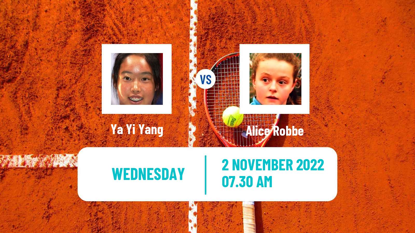 Tennis ITF Tournaments Ya Yi Yang - Alice Robbe