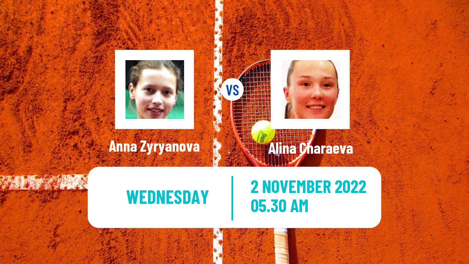 Tennis ITF Tournaments Anna Zyryanova - Alina Charaeva