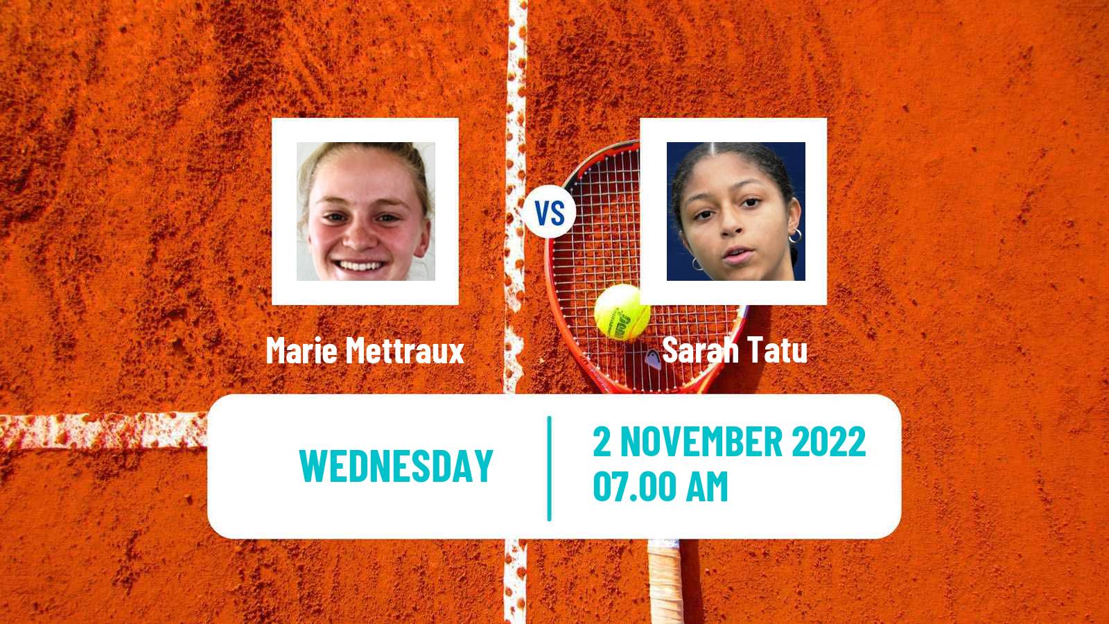 Tennis ITF Tournaments Marie Mettraux - Sarah Tatu