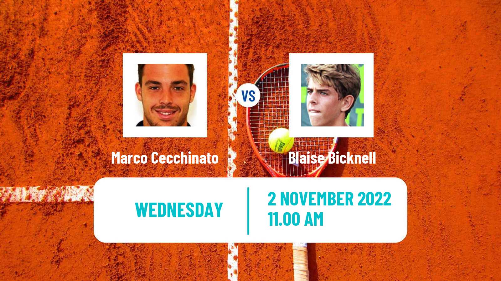 Tennis ATP Challenger Marco Cecchinato - Blaise Bicknell