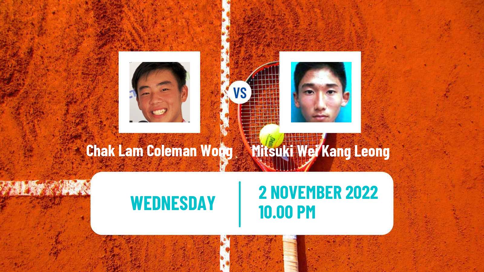 Tennis ITF Tournaments Chak Lam Coleman Wong - Mitsuki Wei Kang Leong