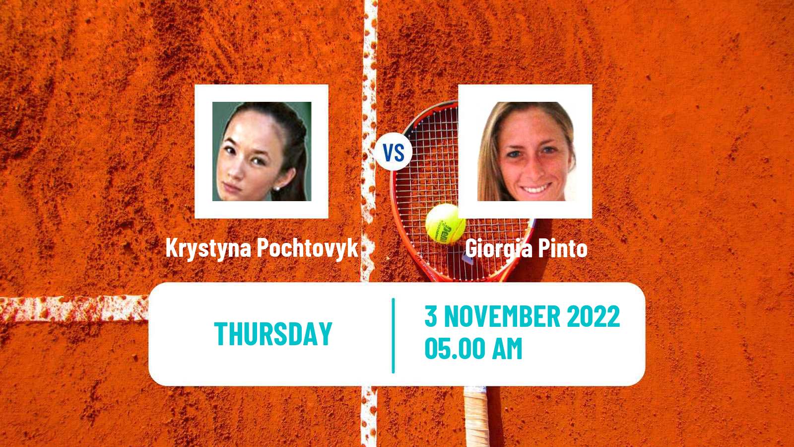 Tennis ITF Tournaments Krystyna Pochtovyk - Giorgia Pinto