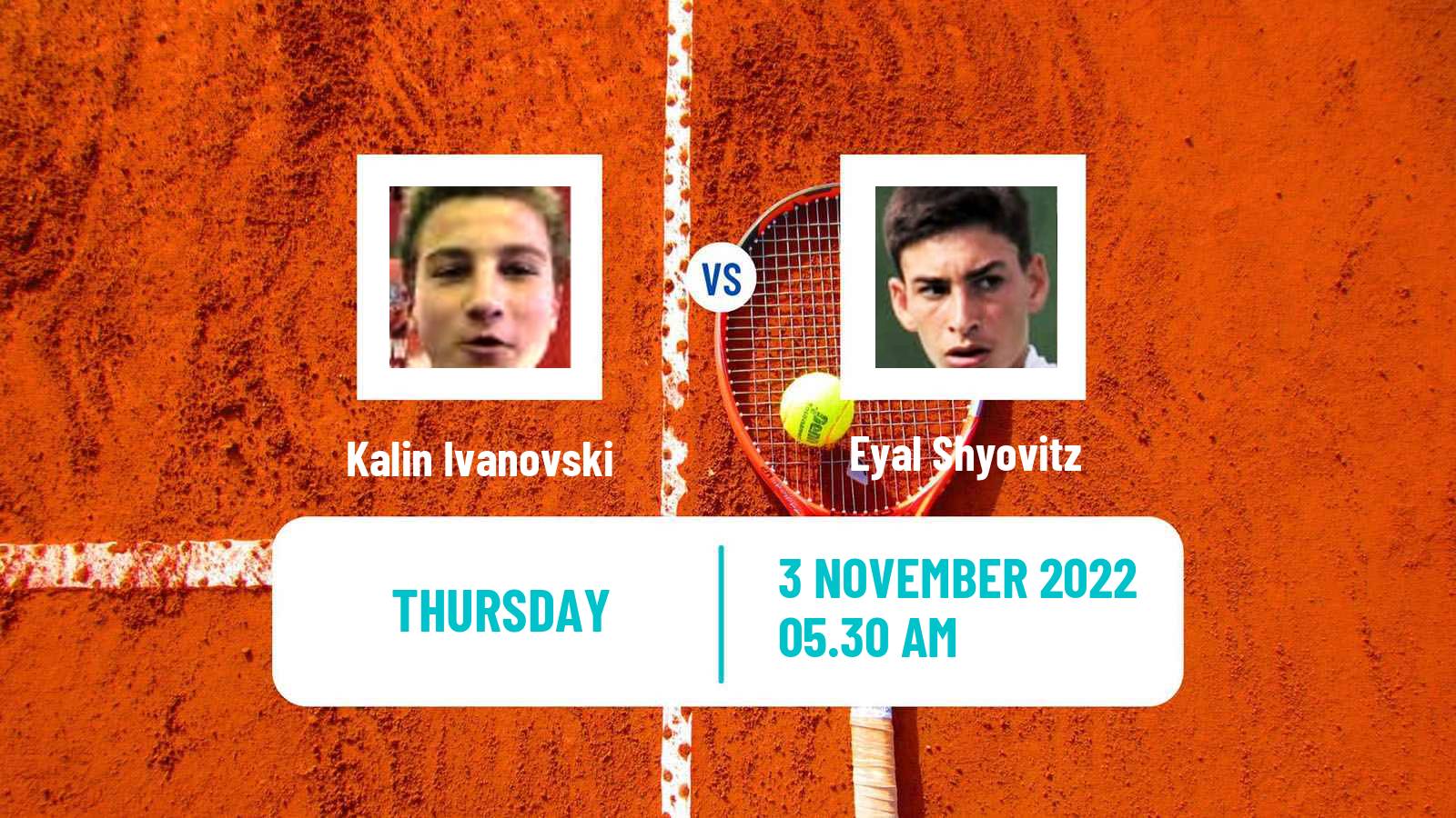 Tennis ITF Tournaments Kalin Ivanovski - Eyal Shyovitz