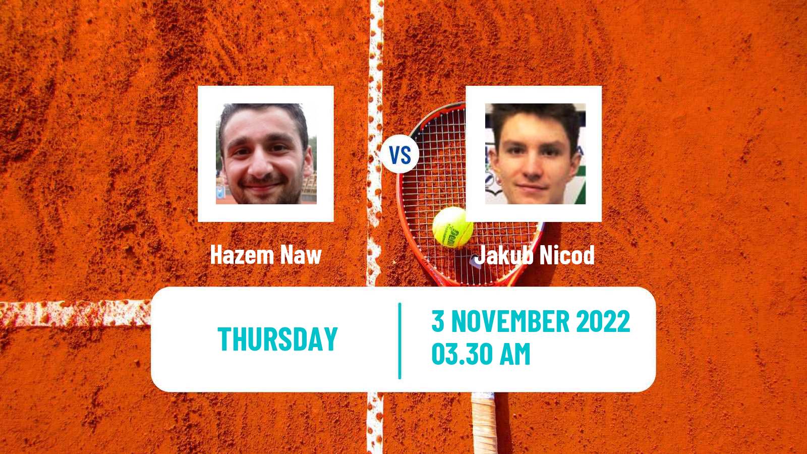 Tennis ITF Tournaments Hazem Naw - Jakub Nicod