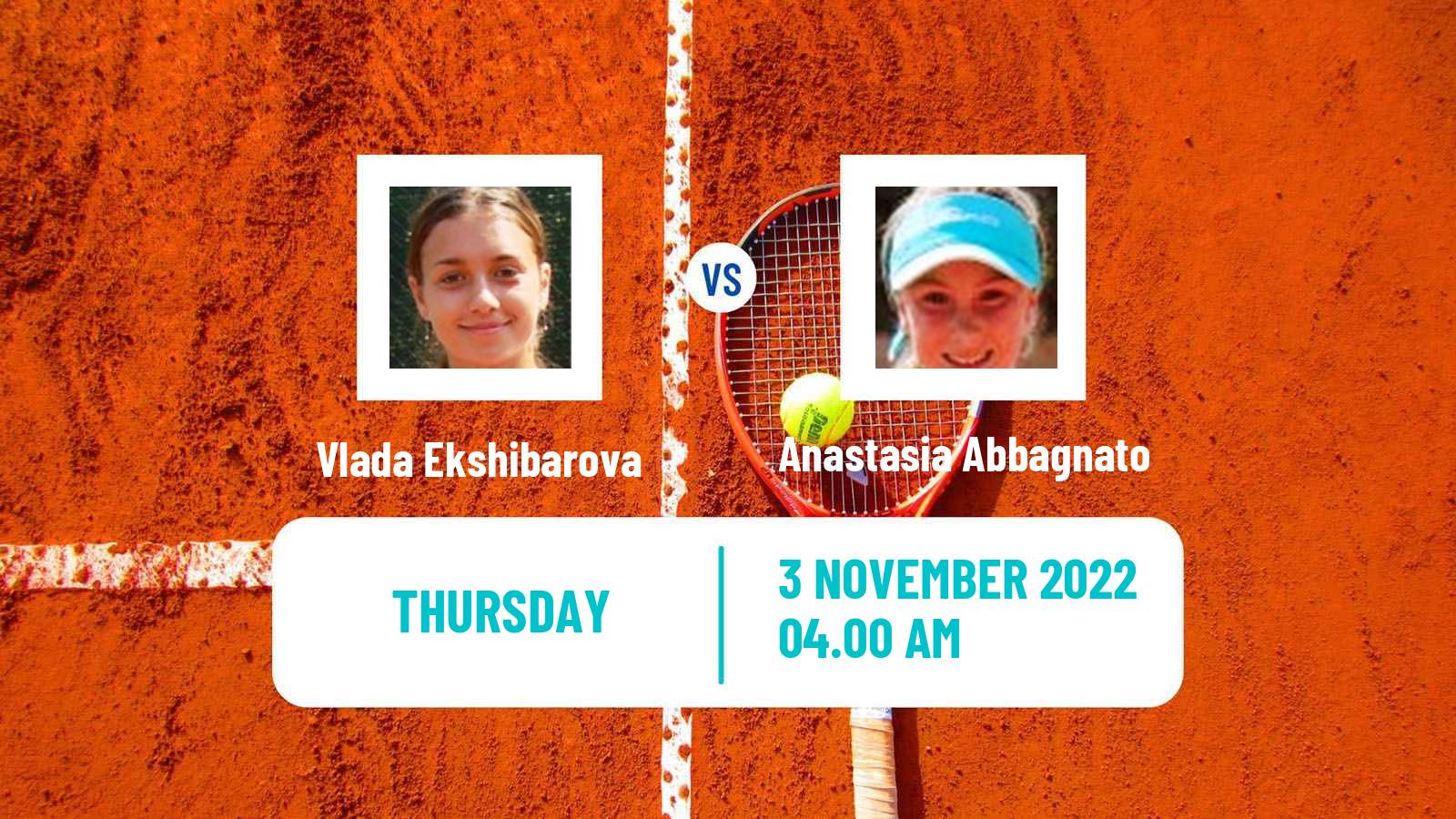 Tennis ITF Tournaments Vlada Ekshibarova - Anastasia Abbagnato