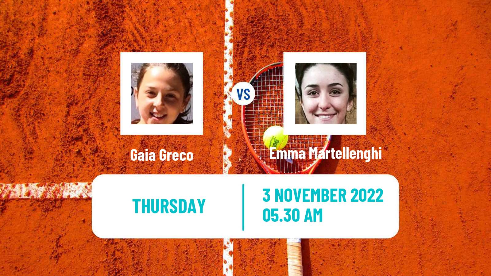 Tennis ITF Tournaments Gaia Greco - Emma Martellenghi