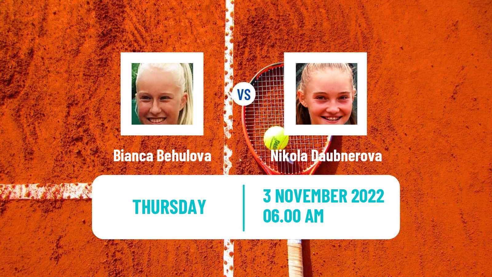 Tennis ITF Tournaments Bianca Behulova - Nikola Daubnerova