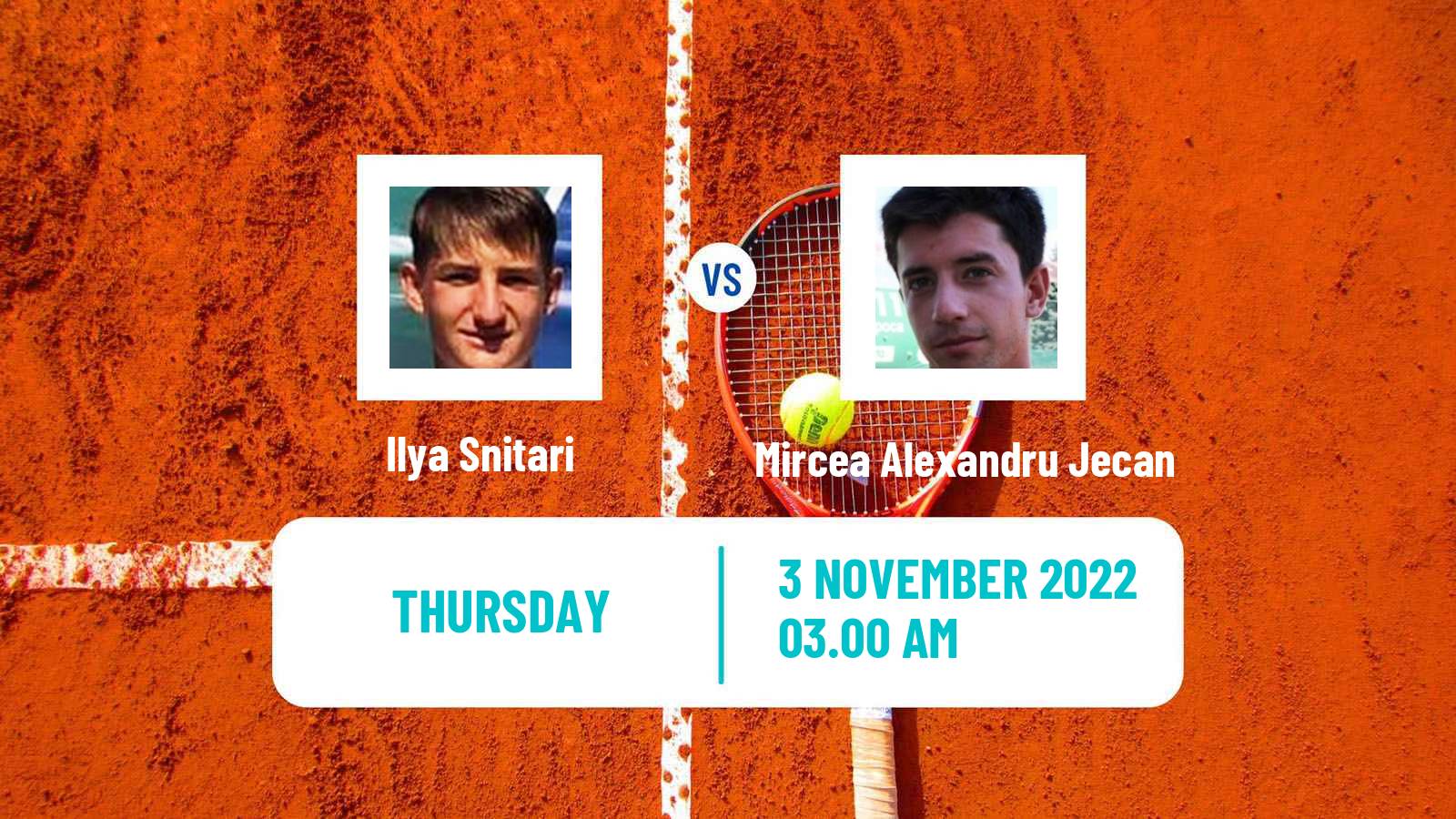 Tennis ITF Tournaments Ilya Snitari - Mircea Alexandru Jecan