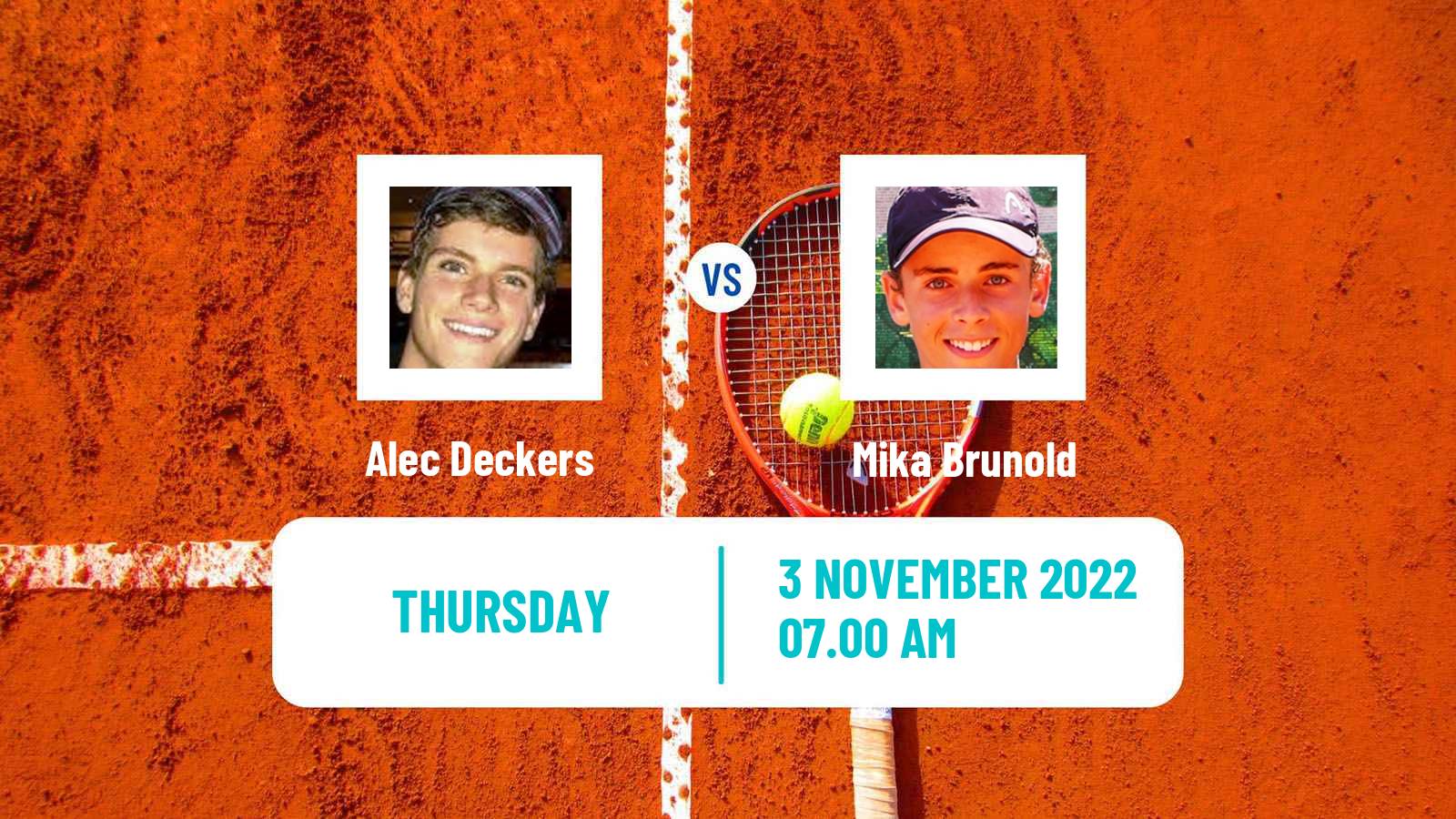 Tennis ITF Tournaments Alec Deckers - Mika Brunold