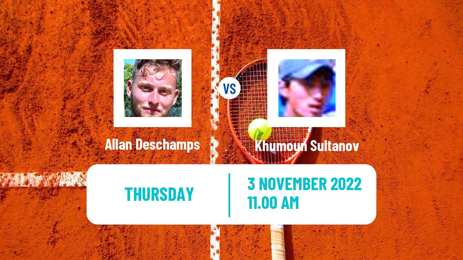 Tennis ITF Tournaments Allan Deschamps - Khumoun Sultanov