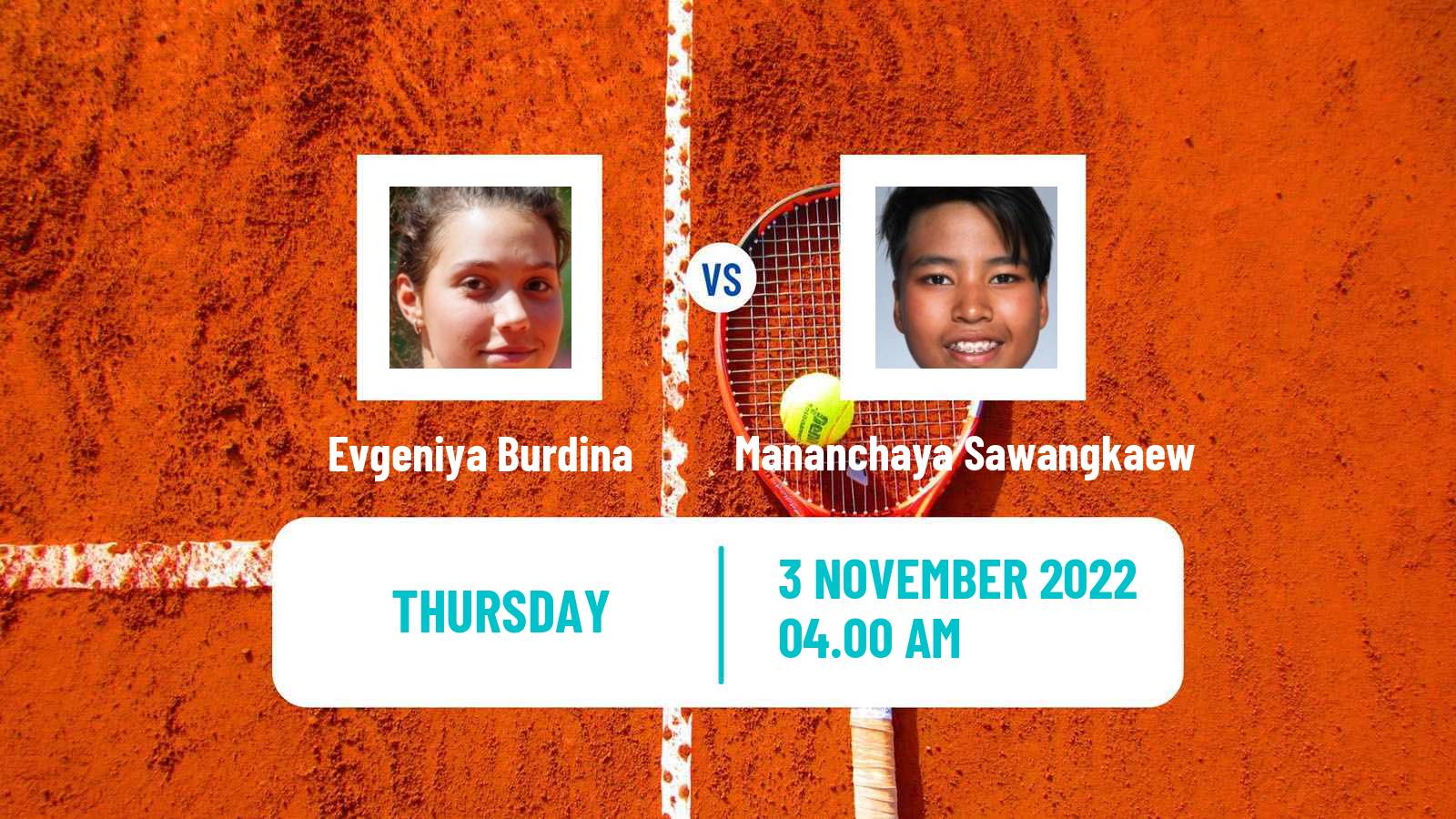 Tennis ITF Tournaments Evgeniya Burdina - Mananchaya Sawangkaew
