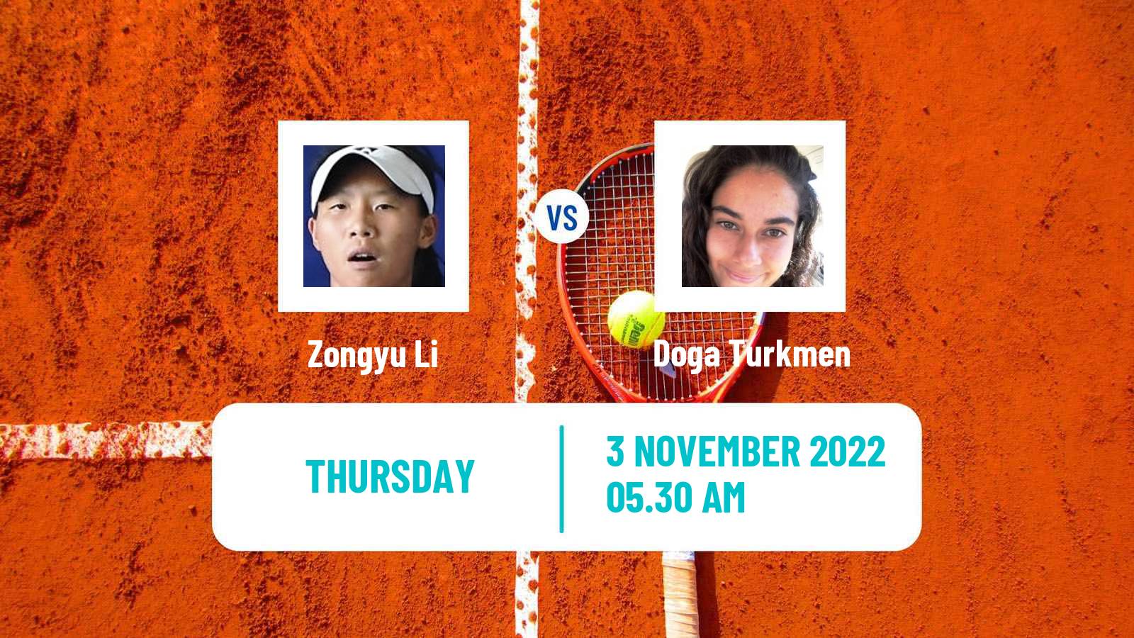 Tennis ITF Tournaments Zongyu Li - Doga Turkmen