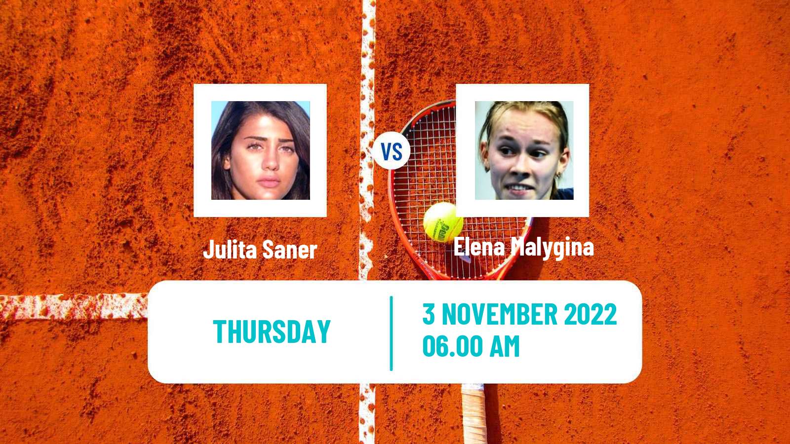 Tennis ITF Tournaments Julita Saner - Elena Malygina