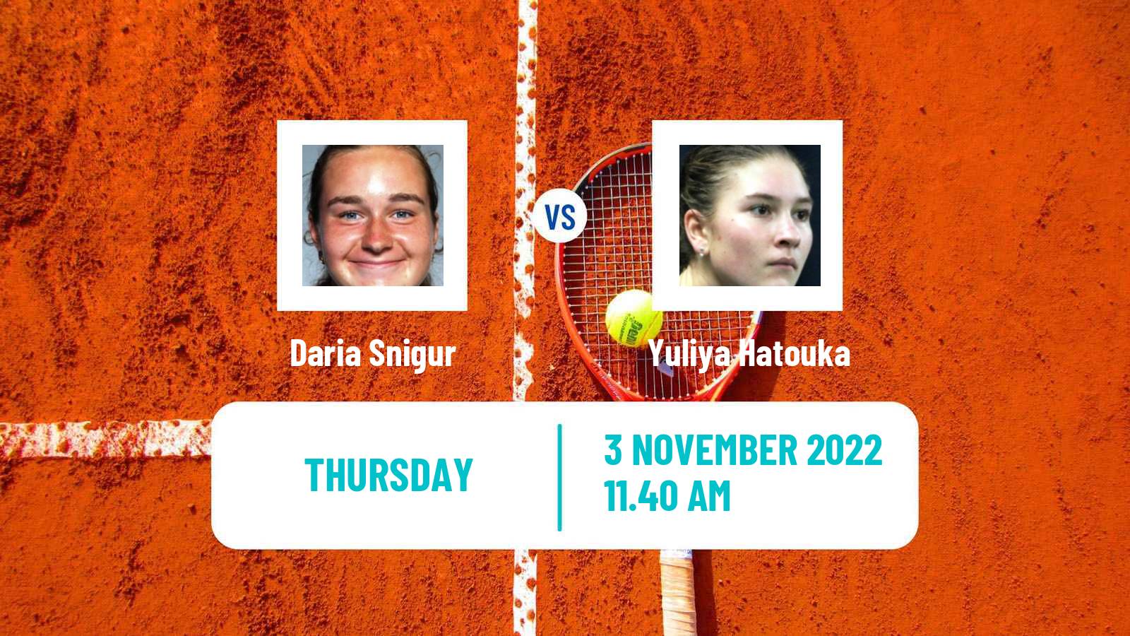 Tennis ITF Tournaments Daria Snigur - Yuliya Hatouka