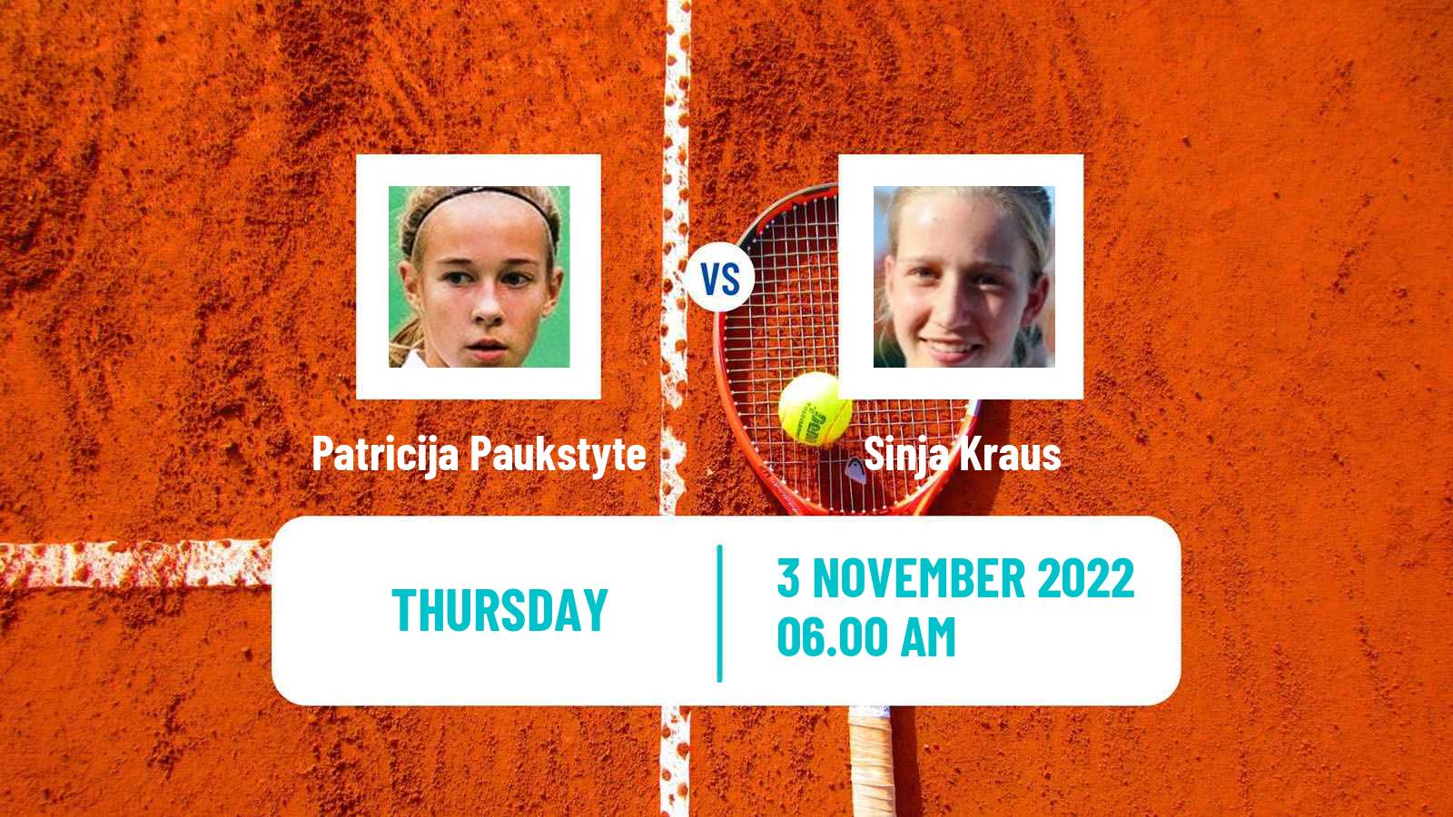 Tennis ITF Tournaments Patricija Paukstyte - Sinja Kraus
