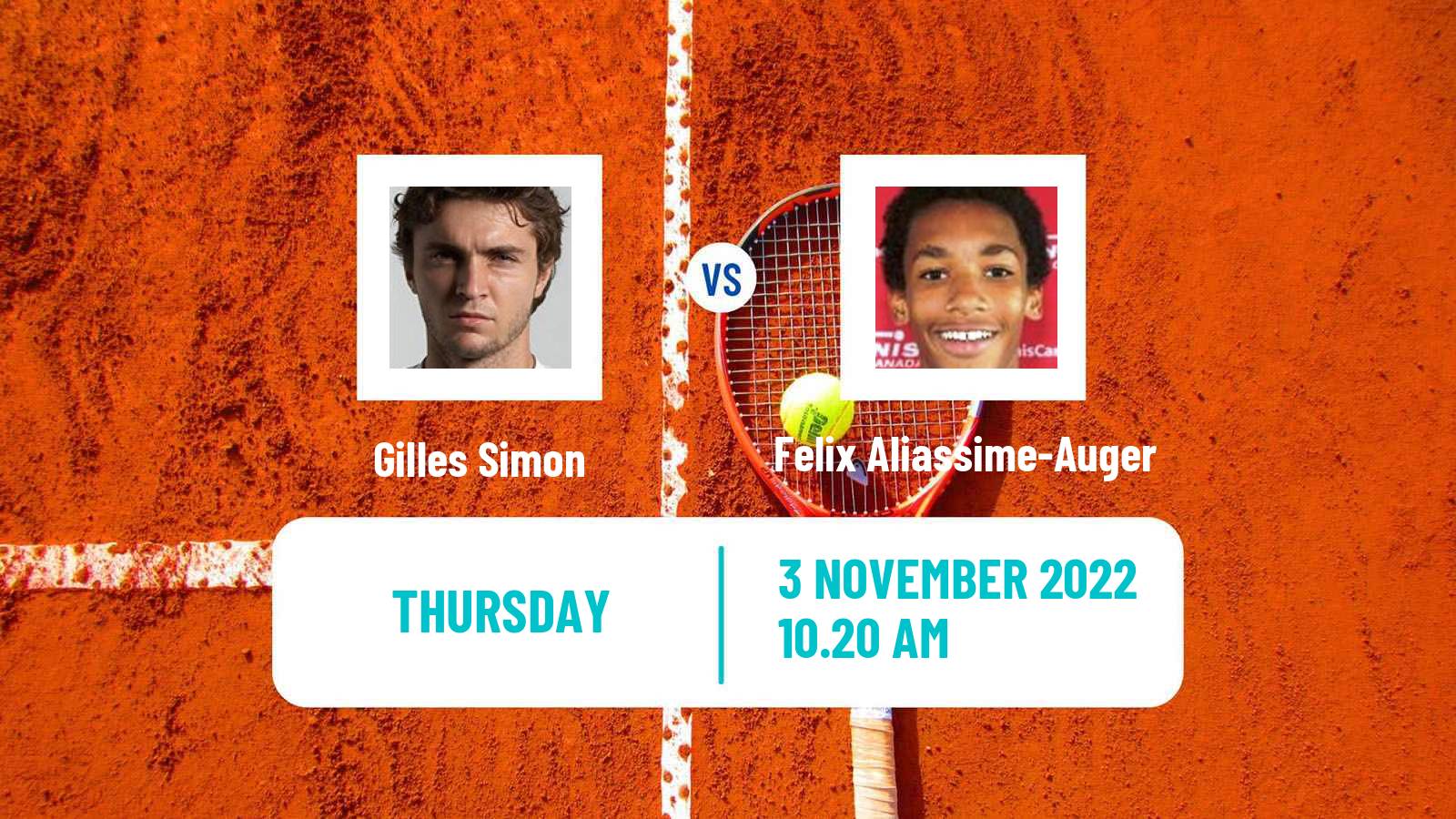 Tennis ATP Paris Gilles Simon - Felix Aliassime-Auger