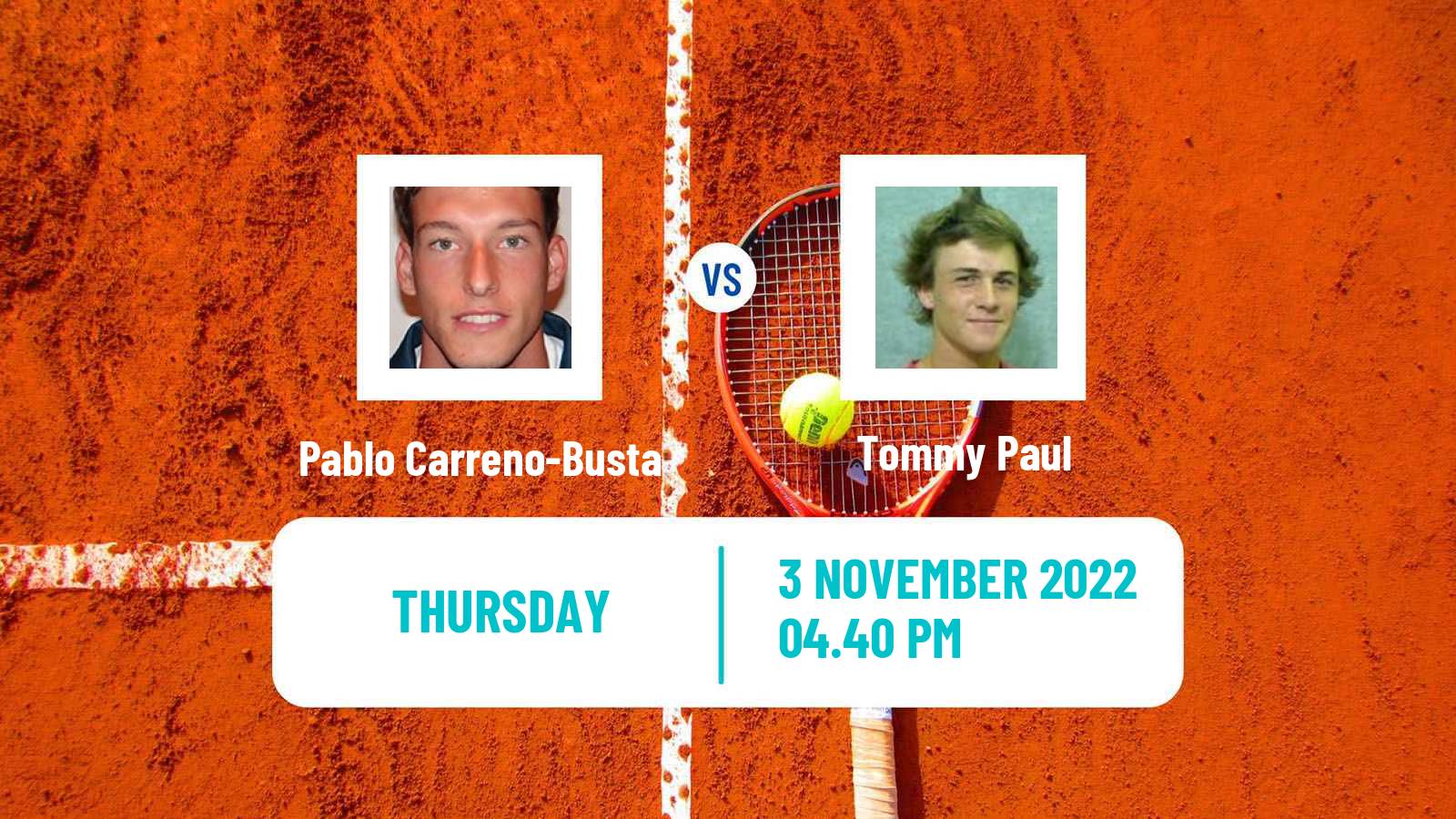 Tennis ATP Paris Pablo Carreno-Busta - Tommy Paul