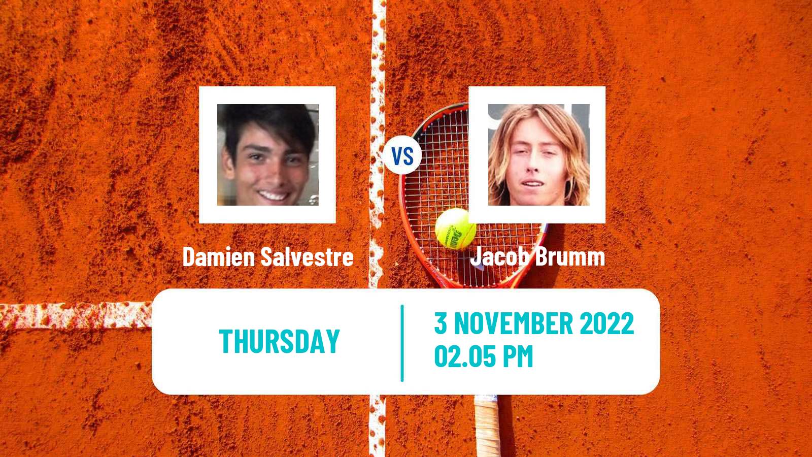 Tennis ITF Tournaments Damien Salvestre - Jacob Brumm