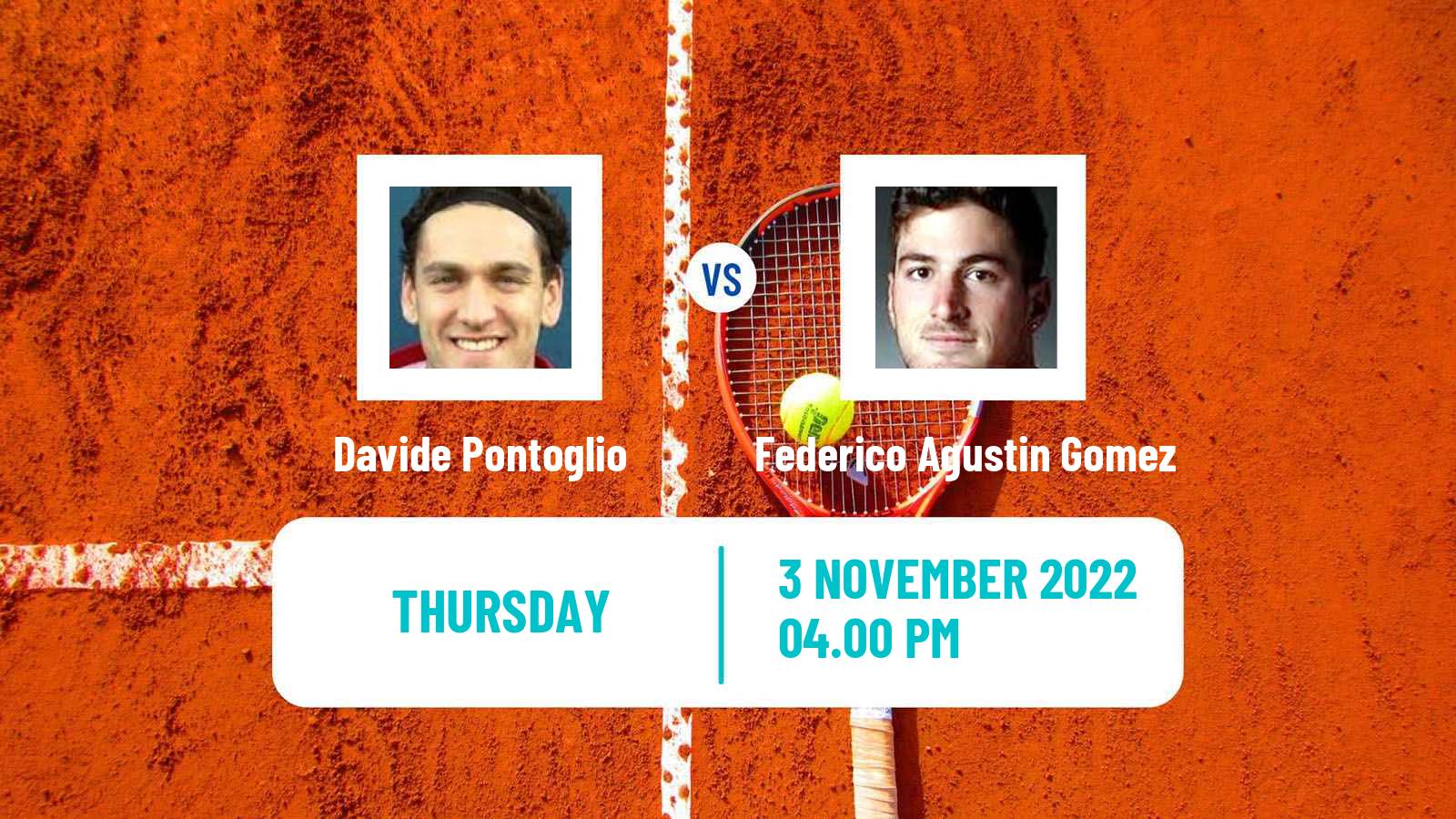 Tennis ITF Tournaments Davide Pontoglio - Federico Agustin Gomez