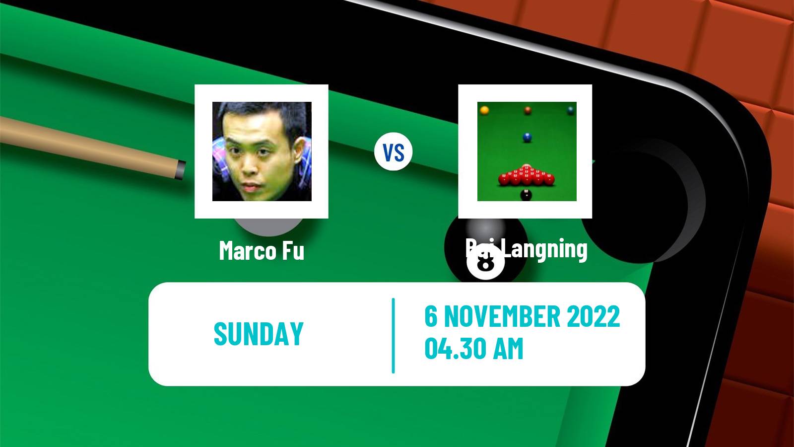 Snooker Snooker Marco Fu - Bai Langning
