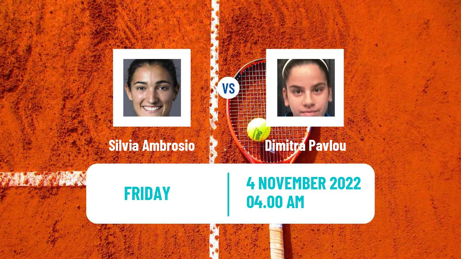 Tennis ITF Tournaments Silvia Ambrosio - Dimitra Pavlou