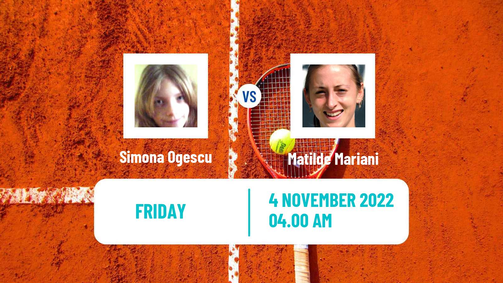 Tennis ITF Tournaments Simona Ogescu - Matilde Mariani