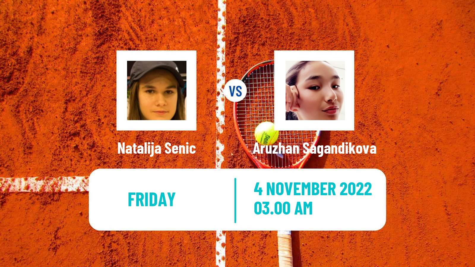 Tennis ITF Tournaments Natalija Senic - Aruzhan Sagandikova