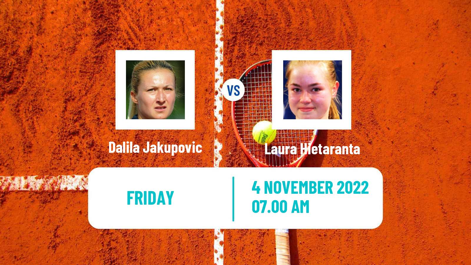 Tennis ITF Tournaments Dalila Jakupovic - Laura Hietaranta