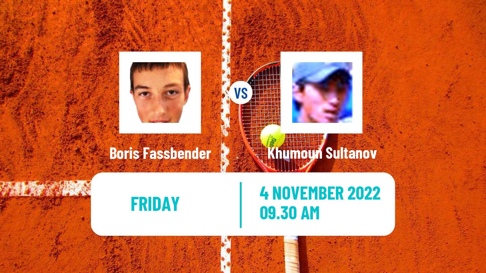 Tennis ITF Tournaments Boris Fassbender - Khumoun Sultanov