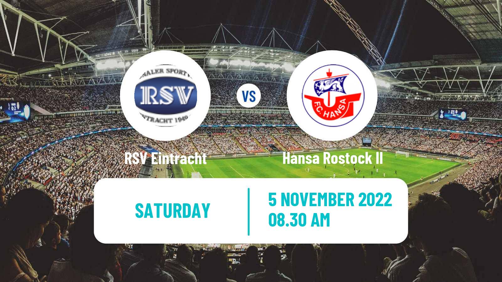 Soccer German Oberliga NOFV-Nord RSV Eintracht - Hansa Rostock II