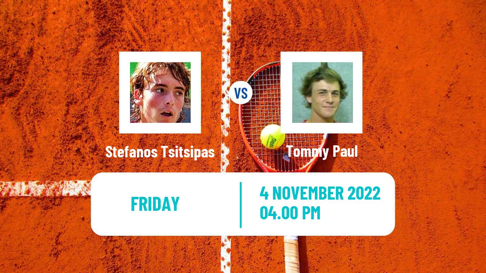 Tennis ATP Paris Stefanos Tsitsipas - Tommy Paul