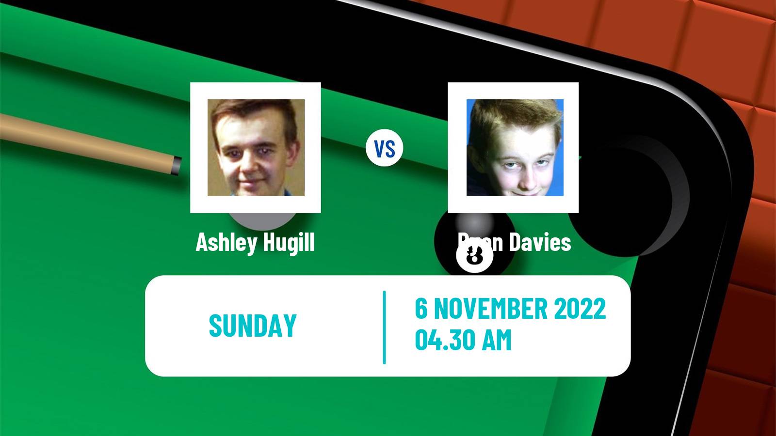 Snooker Snooker Ashley Hugill - Ryan Davies
