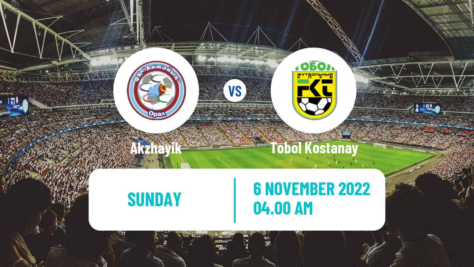 Soccer Kazakh Premier League Akzhayik - Tobol Kostanay