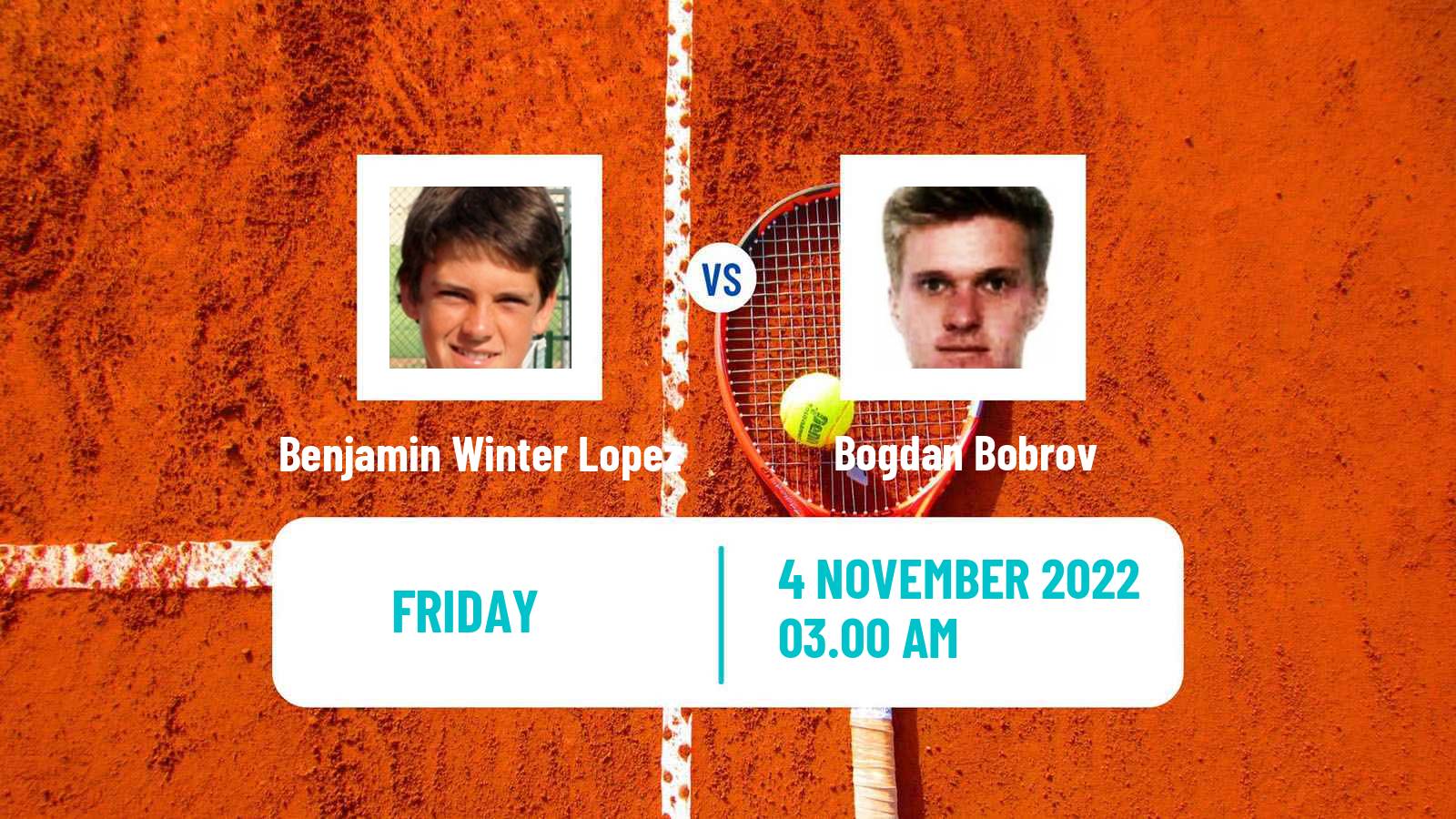 Tennis ITF Tournaments Benjamin Winter Lopez - Bogdan Bobrov