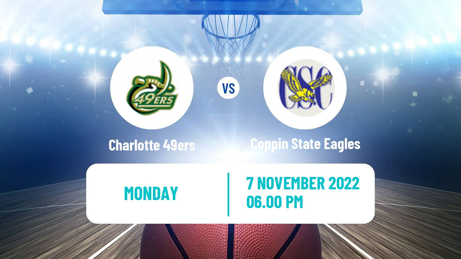 Basketball NCAA College Basketball Charlotte 49ers - Coppin State Eagles