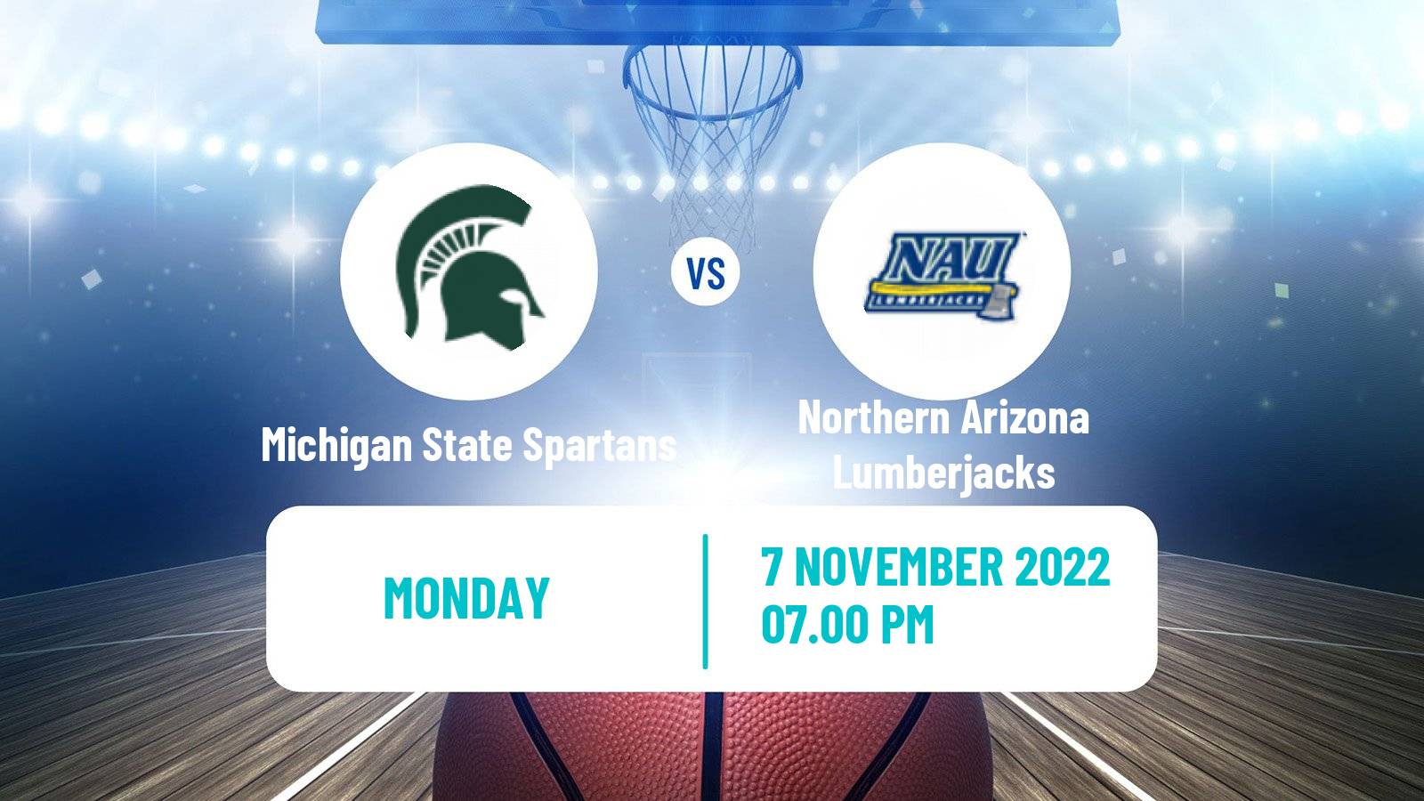 Basketball NCAA College Basketball Michigan State Spartans - Northern Arizona Lumberjacks