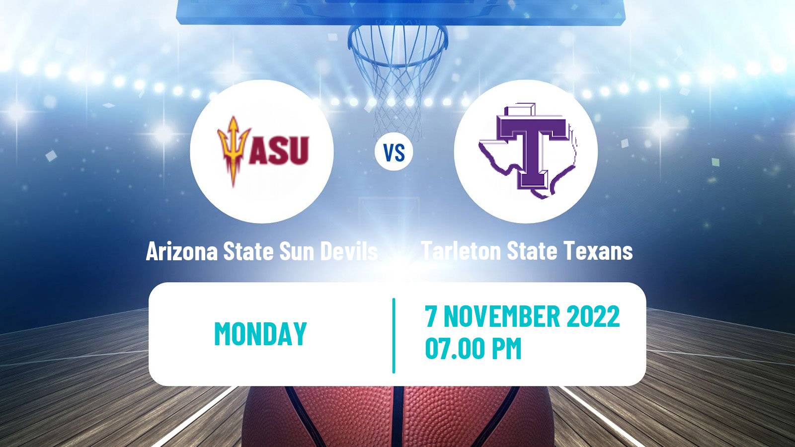 Basketball NCAA College Basketball Arizona State Sun Devils - Tarleton State Texans