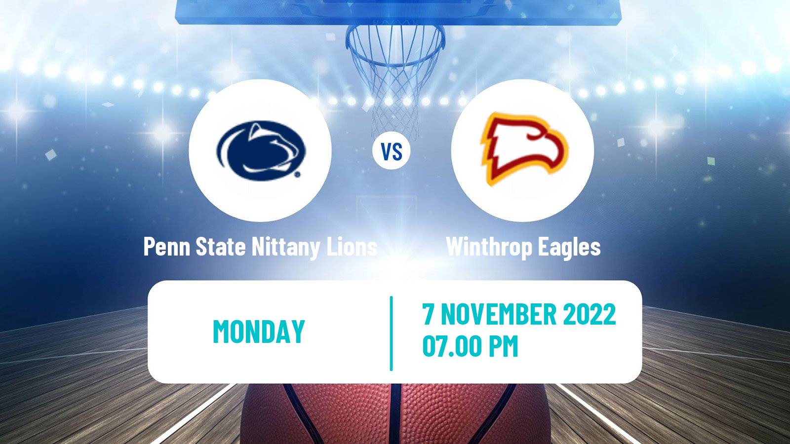 Basketball NCAA College Basketball Penn State Nittany Lions - Winthrop Eagles