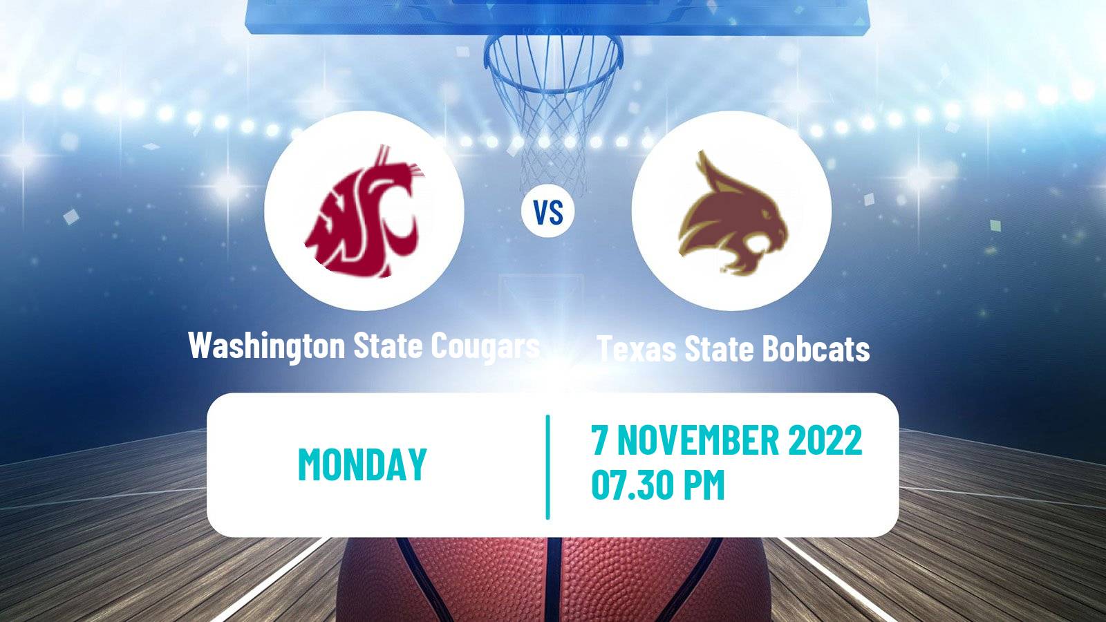 Basketball NCAA College Basketball Washington State Cougars - Texas State Bobcats