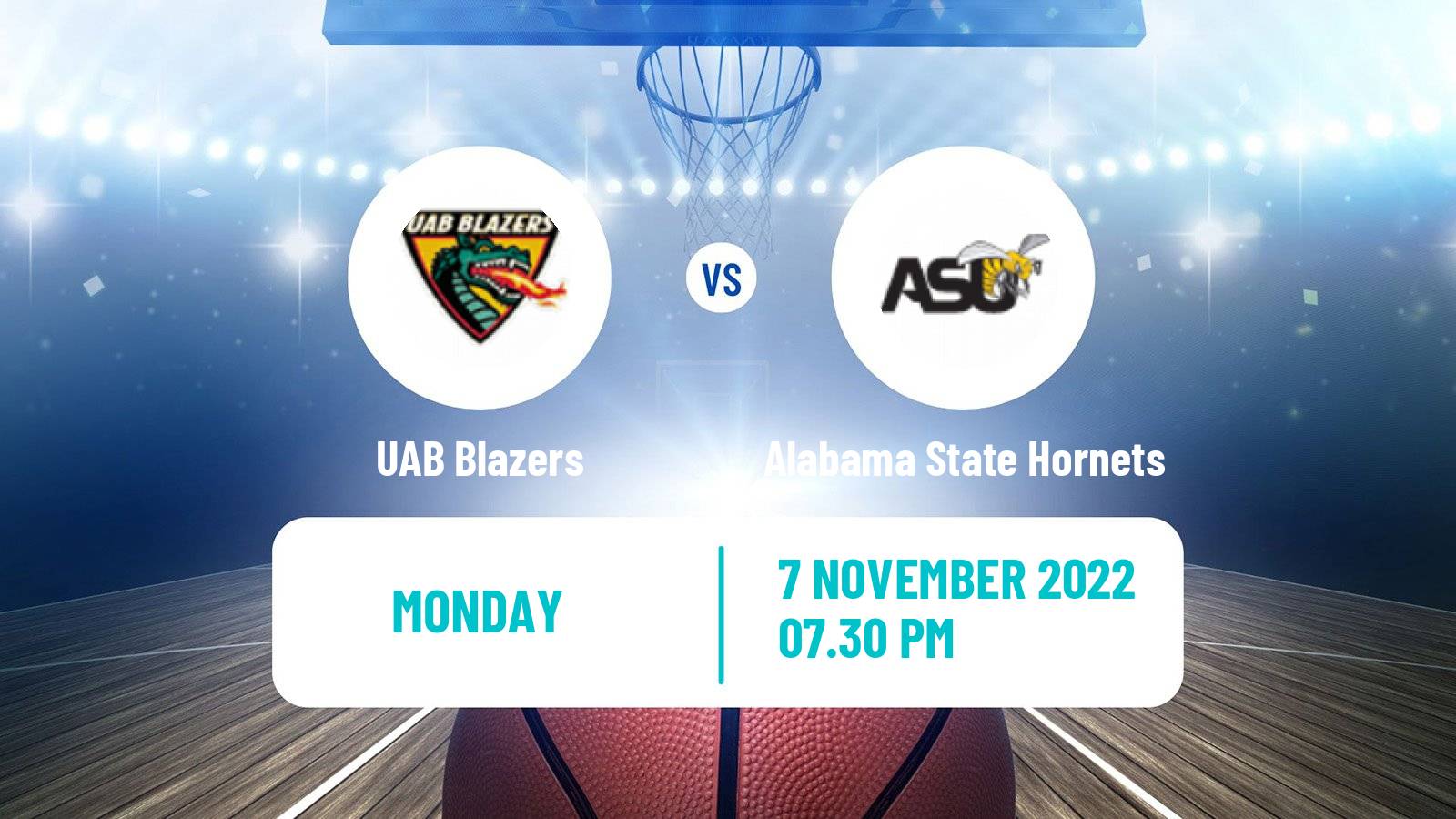 Basketball NCAA College Basketball UAB Blazers - Alabama State Hornets