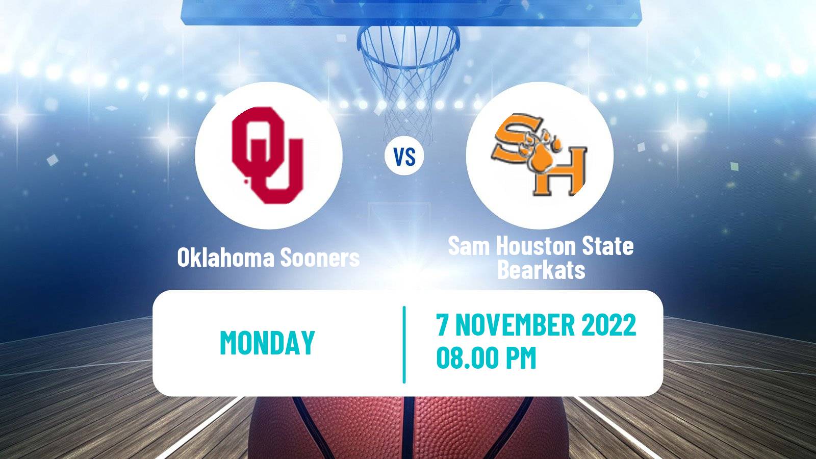 Basketball NCAA College Basketball Oklahoma Sooners - Sam Houston State Bearkats