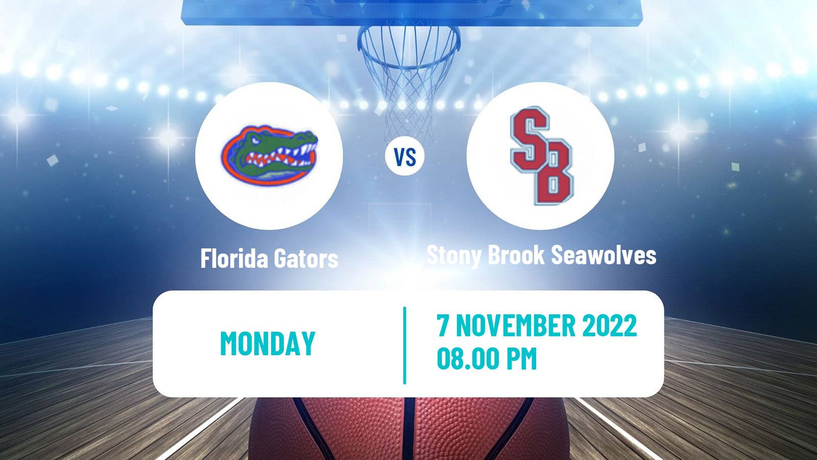 Basketball NCAA College Basketball Florida Gators - Stony Brook Seawolves