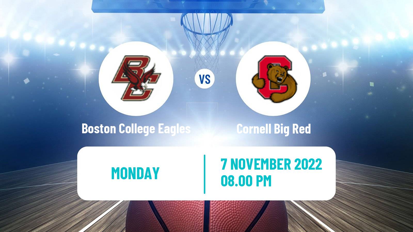 Basketball NCAA College Basketball Boston College Eagles - Cornell Big Red