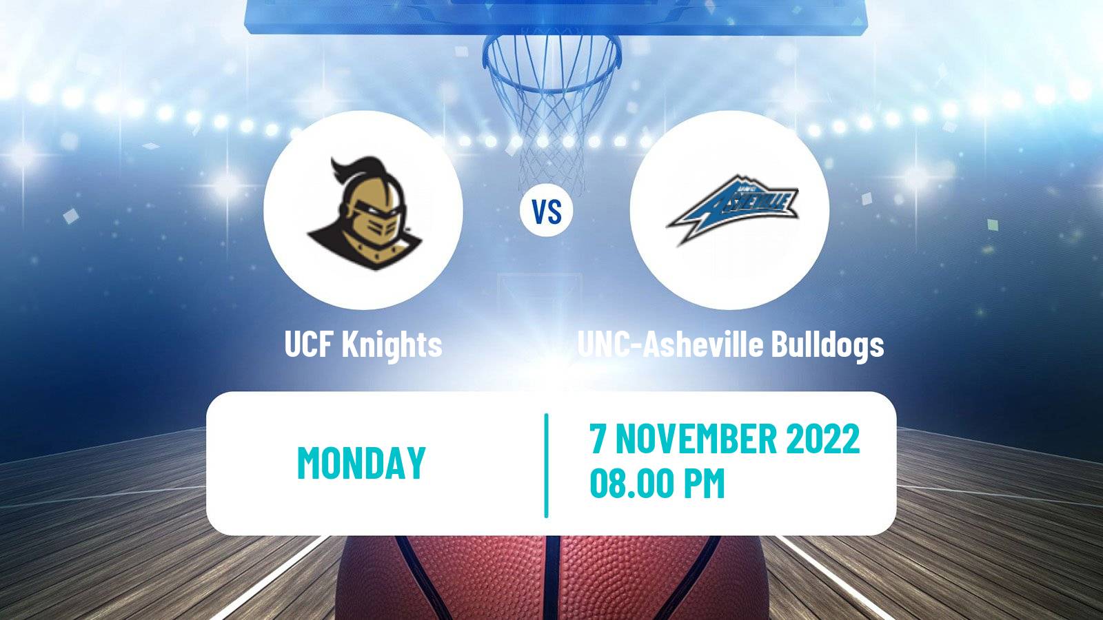 Basketball NCAA College Basketball UCF Knights - UNC-Asheville Bulldogs